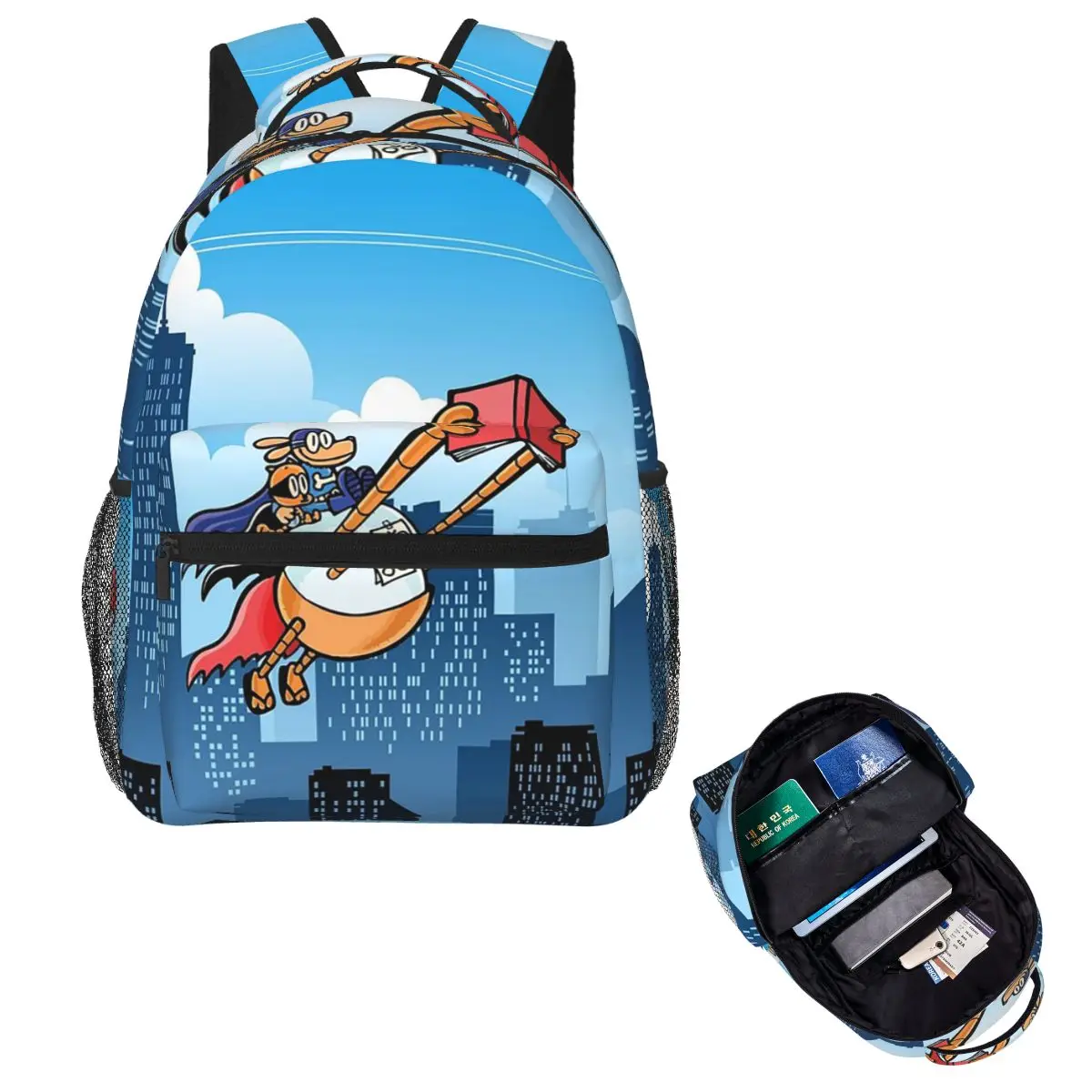 

Dog Guy And Cat Child - Supa Buddies Backpack Hot Sale Daypack Large Capacity Kids BookBag School Bag Shoulder Bags