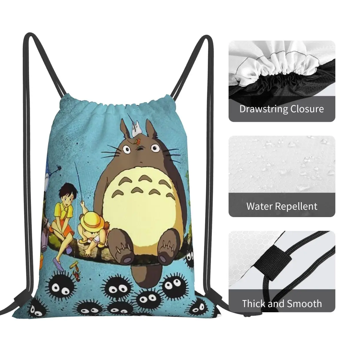 Soot Studio ジブリバックパックファッションポータブル巾着バッグスポーツバッグブックバッグ男性女性学生用