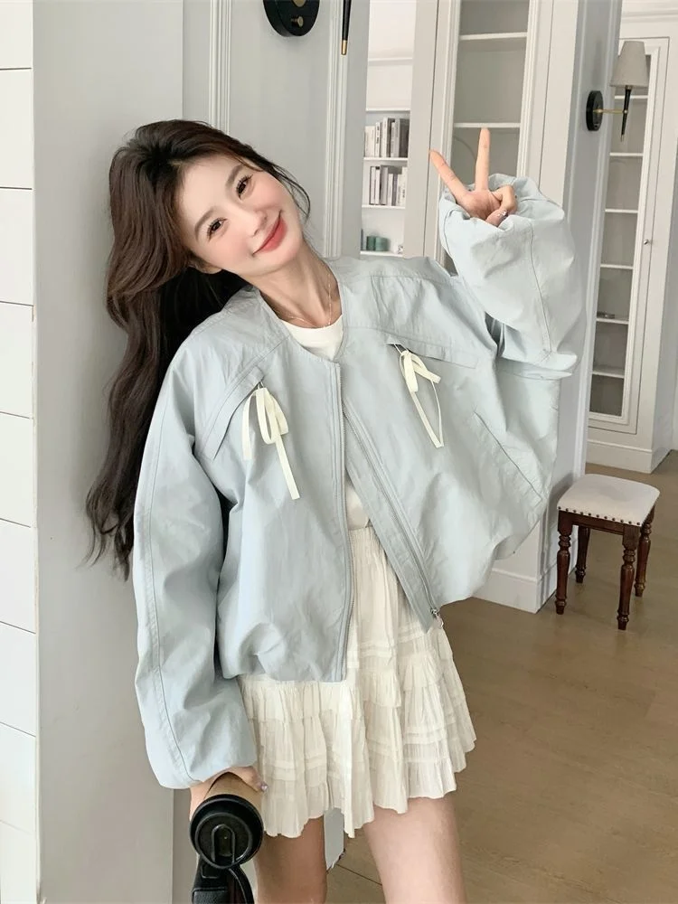 

plus Size Women's Casual Knot Jaet Top Faionable All-Match Autumn Outerwear Comfortable Loose Fit ort Sle