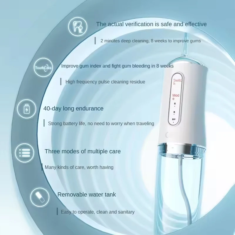 Draagbare ultrasone tandheelkundige reiniger, elektrische waterputmachine, slimme huishoudelijke tandzijdeverwijderaar, tandheelkundige zorgproducten