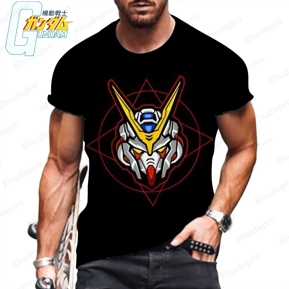 

New Gundam T Shirt Oversized Mens T-Shirt Tops Streetwear 2024 Essentials Fashion Clothing HD Print Anime Oversized High Quality