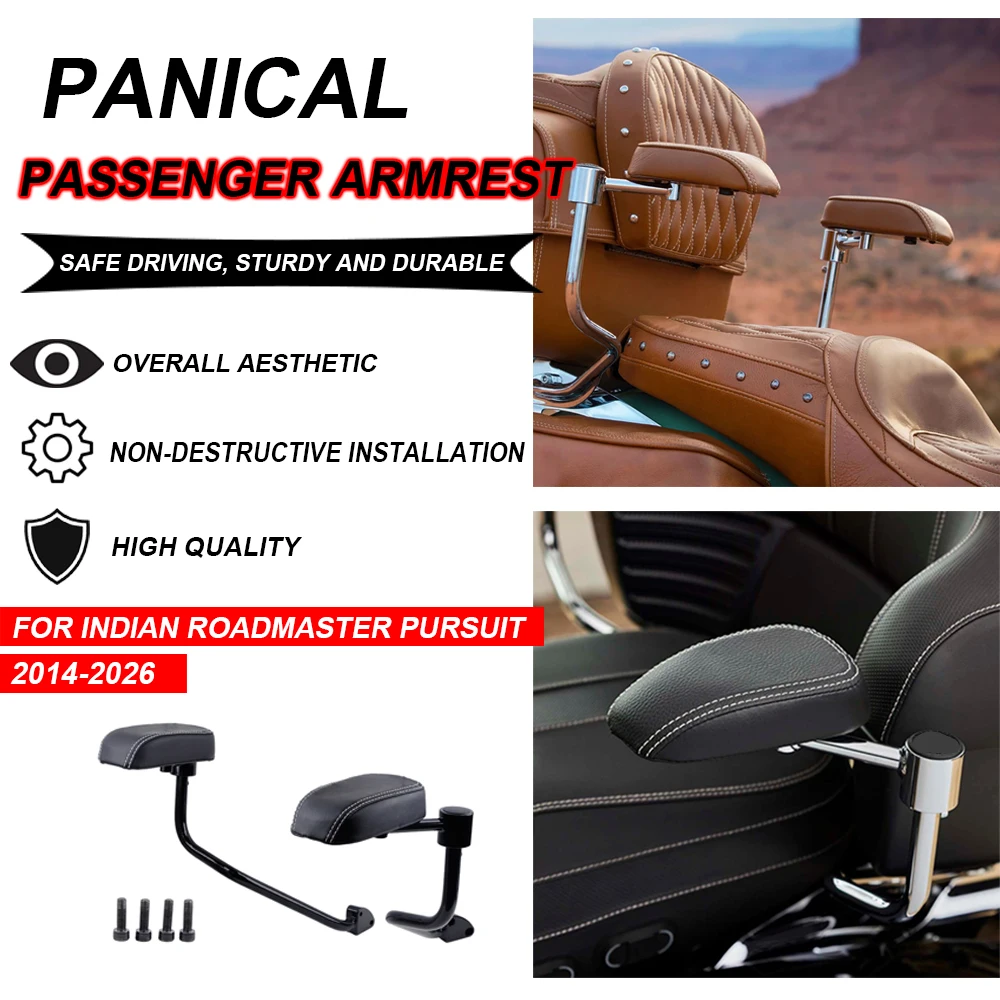 Panical Rear Trunk Passenger Armrest Support For Indian Roadmaster Pursuit Mtorcycle 2014-2026 Handrail Balustrade