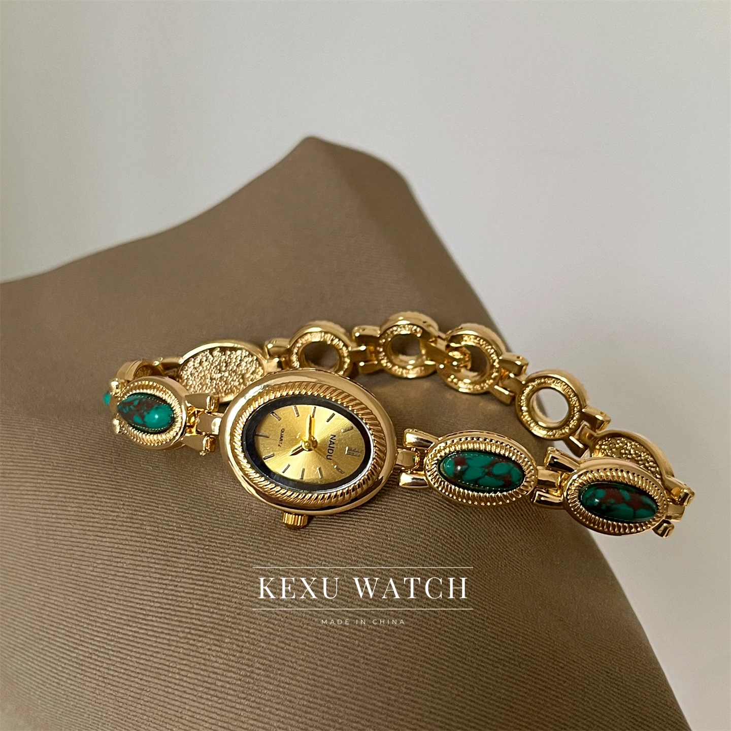 Женские часы NAIDU, элегантные часы-браслет из натурального камня оптом, изящные часы изумрудного/синего/красного/розового/желтого/бежевого циферблата