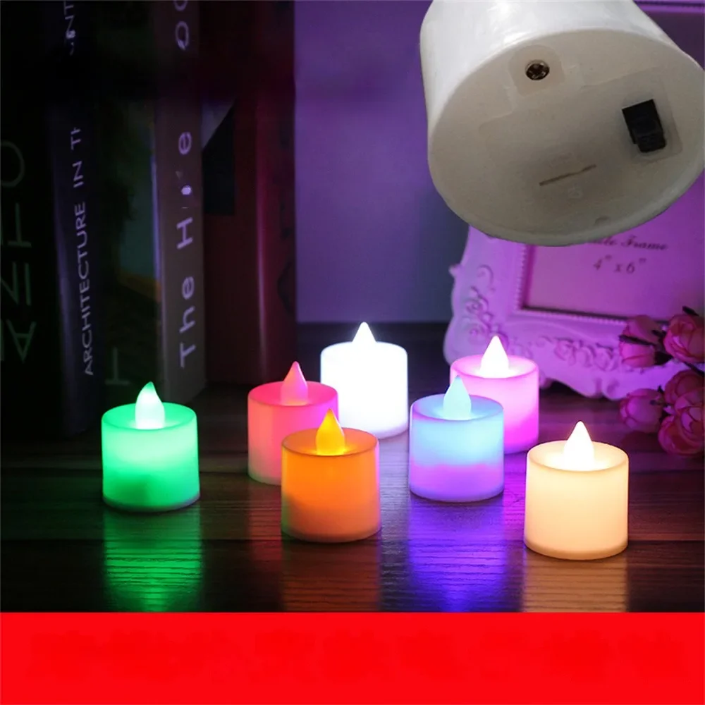 Led Flameless Electric Candles Lamp Battery Operated Votive Candles  Electric Tea Lights Moving Wick Wedding Party Decoration