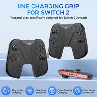 IINE Empuñadura de carga ergonómica para Switch 2/NS2/Switch2, Play y Charg, luz indicadora, protección contra sobrecarga, Compatible con estuche