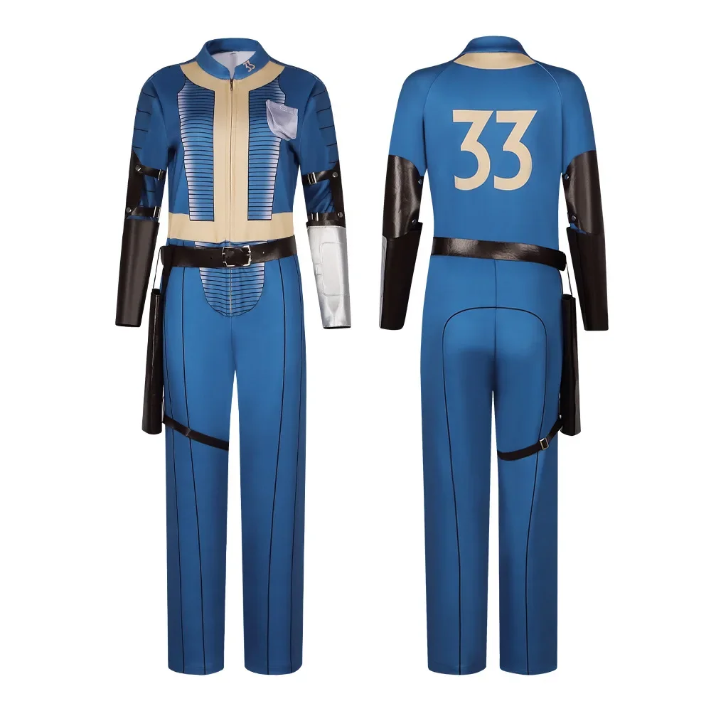 

Game Fall Cos Out Lucy Cosplay Jumpsuit Romper Vault 33 Cosplay Lucy MacLean Uniform Maximus Belt Bag Props Halloween Costume