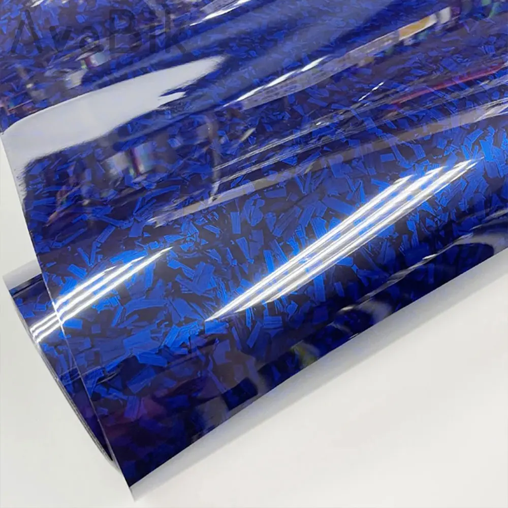 

High Glossy Blue Forged Carbon Fiber Vinyl Car Wrap Film PET Ghost Camo Self Adhesive DIY Styling Car Tuning Motorcycle Sticker