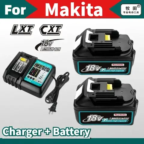 Makita 18V 배터리 BL1860B BL1850B BL1830B BL1815 교체 용 100% 오리지널 18V 12Ah/8Ah/6Ah 리튬 이온 배터리 및 충전기