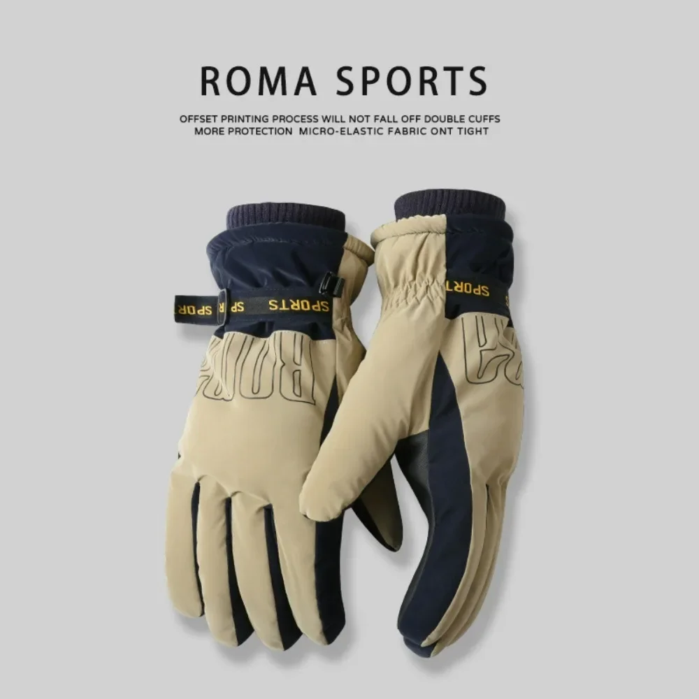 Winter Thermal Gloves Fleece Lined Thick Windproof Water Resistant Cycling E Bike Riding Skiing Gloves for Men Women