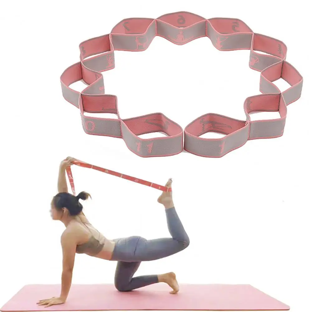 

Yoga Stretch Strap Safety Stretch Belt 11 Loop Yoga Stretching Strap for Physical Therapy Pilates Ballet Dance Elastic for Home