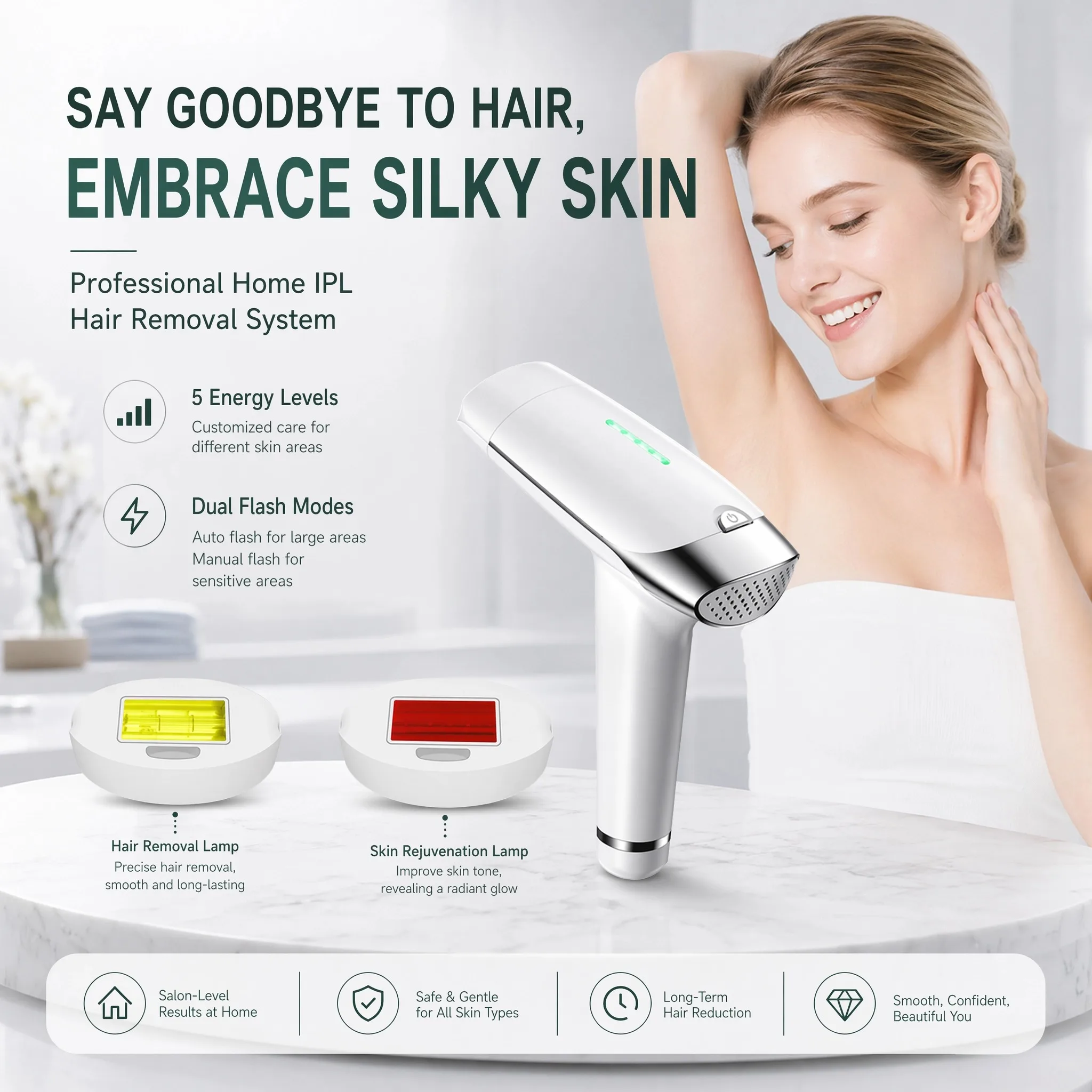 Handheld Sapphire Ice Cooling  - огляд і ціна Home Ipl Hair Removal Sapphire Cooling