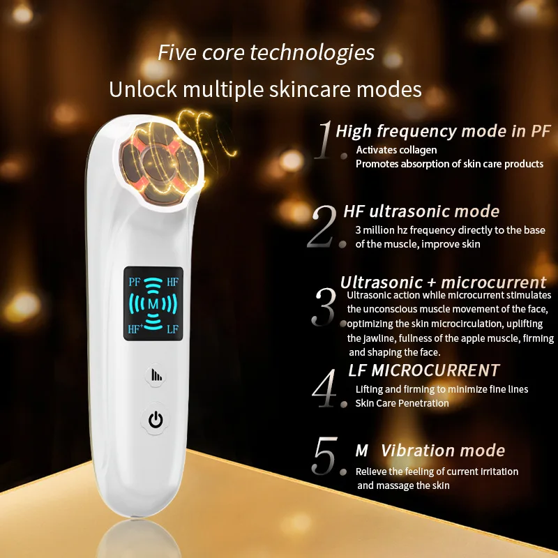 Beauty Portable  Instrument Anti-aging Rejuvenation Equipment Ultrasonic Face Lifting Device Wrinkle Removal