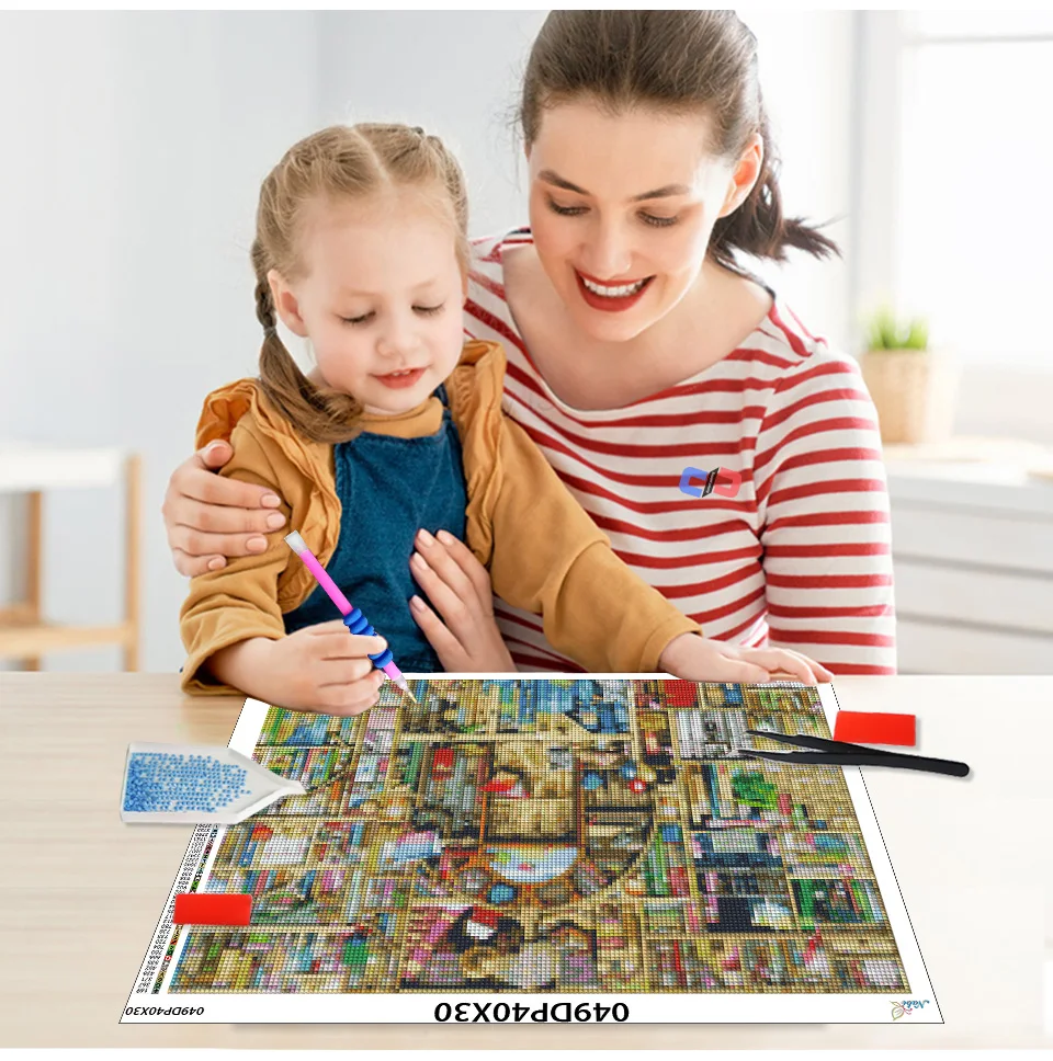 New Full Diamond Painting House Cross Stitch Kits 5D DIY Diamond Mosaic Sweety Shop Landscape Embroidery Cake Wall Decor Art