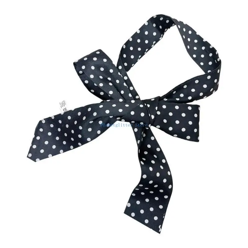 

652B Dotted Scarves Long Ribbon Neck Scarf Elegant Neckwear for Causal and Formal Use
