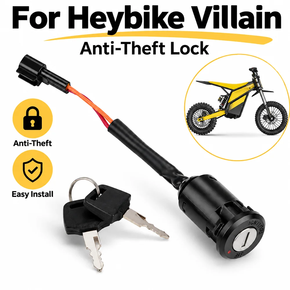 For Heybike Villain Motorcycle Anti Theft Lock Outdoor Parking  E-Bike Protection Electric Dirt Bike Parts Off-Road Replacement