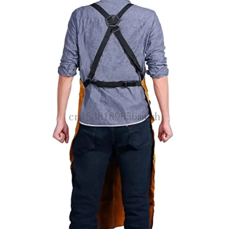 

Long Lasting Welding Apron Designed for Professionals Heat and Flame Resistant with Multiple Pockets for Tool Storage B03D