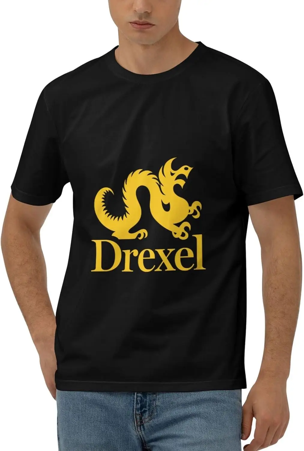 Drexel University Logo Men'S Short Sleeve Tees,Men'S 170g Combed Cotton Short Sleeve T-Shirt