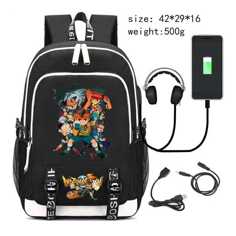 

Школьный рюкзак для подростков Inazuma Eleven Go, сумка-саквояж с принтом, милая сумка для ноутбука для девочек и мальчиков, сумка для книг для студенческого кампуса