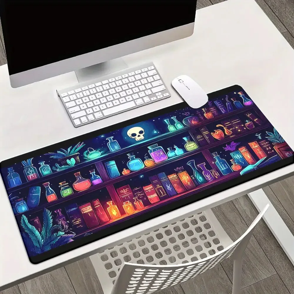 Glowing Potion Shelf Extended Mouse Pad Gaming Desk Mat Non-Slip Rubber Base RPG Accessory for PC Laptop