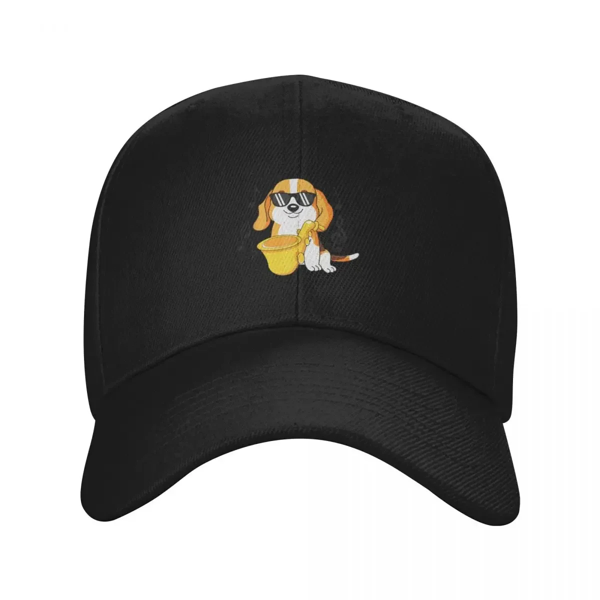 

jazz music lover beagle dog with saxophone Baseball Cap designer cap custom caps Brand Man cap black Caps For Men Women's