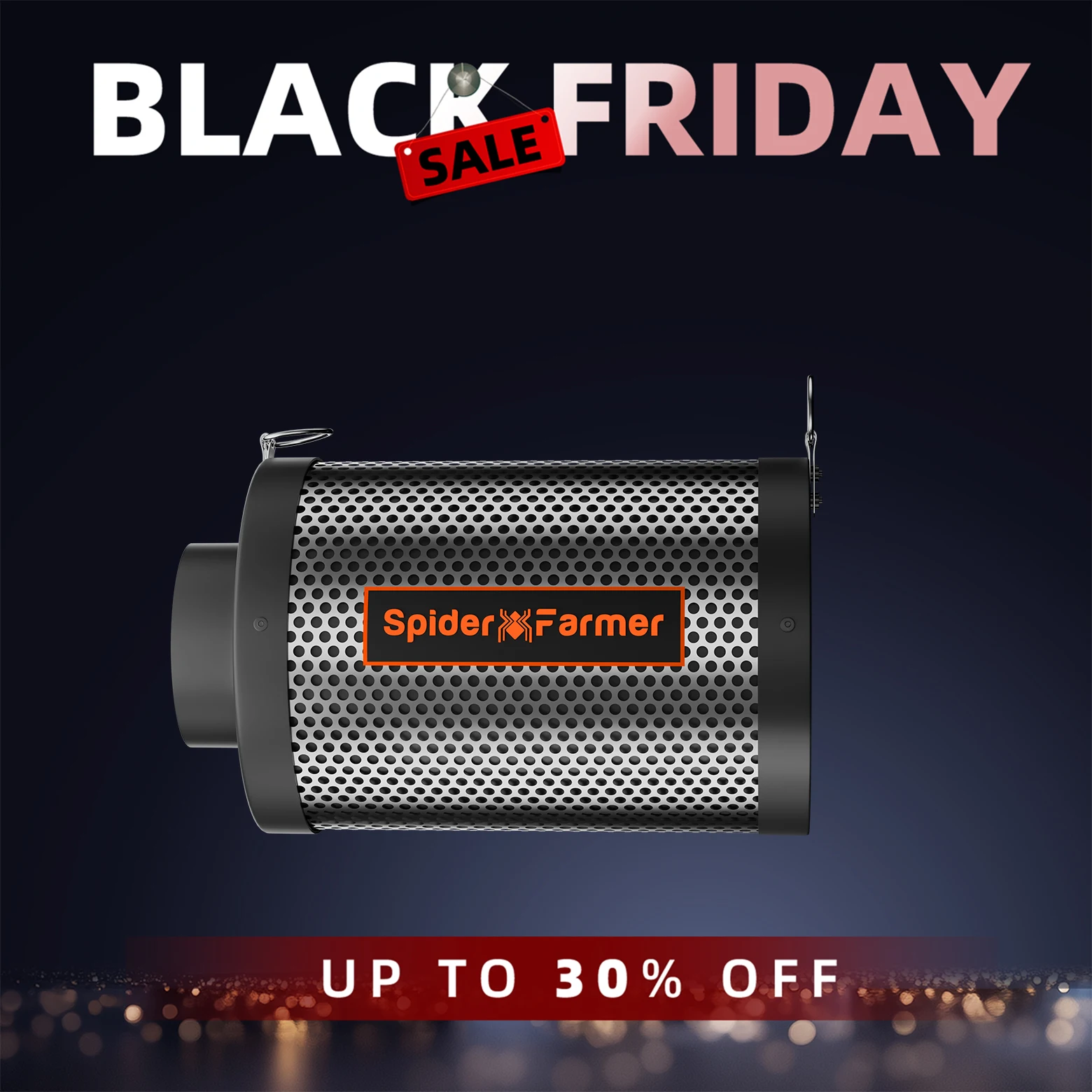 

Spider Farmer 4"/6" Air Carbon Filter Odor Scrubber for Inline Fan Grow Tent Hydroponics Odor Control