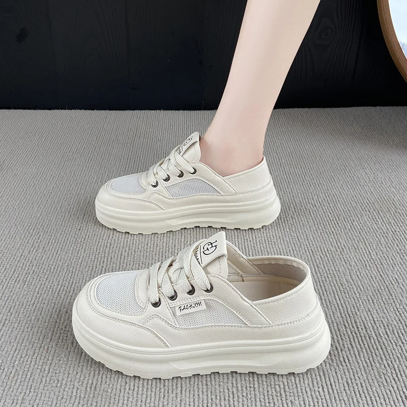 

Hot-selling Thick-soled White Sneakers for Women 2025 Spring New Versatile Comfortable Mesh Casual Sports Sneakers