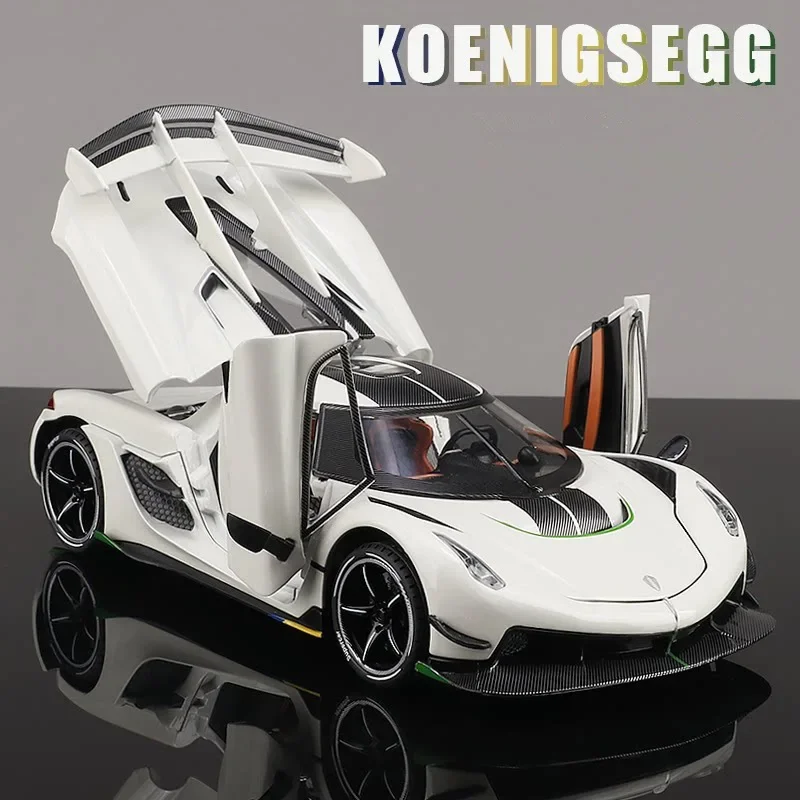 

1:24 Koenigsegg Jesko Attack Alloy Sports Car Model Diecast Metal Racing Car Model Simulation Sound and Light Childrens Toy Gift