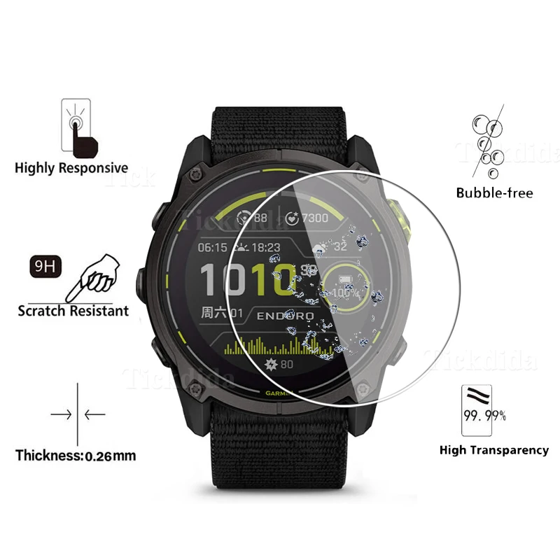 Garmin Enduro 3 스마트워치 스크린용 프리미엄 강화 유리, 스크래치 방지 보호대 필름 액세서리, 9H