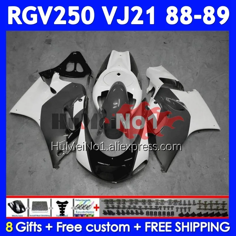 Body Kit For SUZUKI SAPC VJ21 RGV250 RGVT250 VJ 21 88-89 108No.152 RGV-250 RGV 250 RGVT-250 88 89 Grey white 1988 1989 Fairing