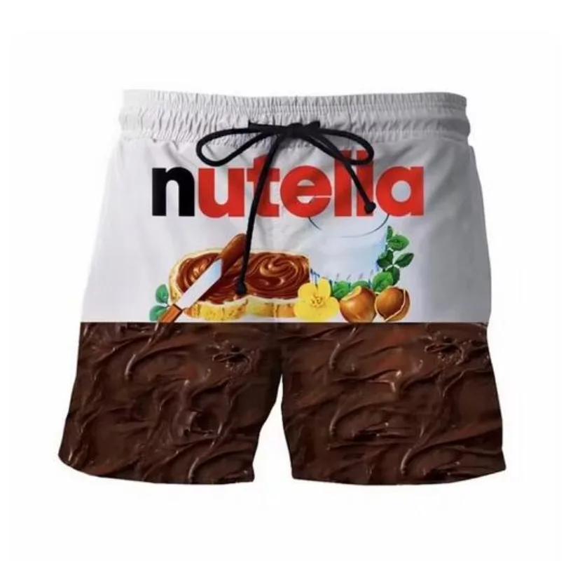 

New Men/Women Nutella Pants Delicious Chocolate Sauce 3D Printed Casual Shorts Fashion Streetwear Men Loose Sporting Shorts D010