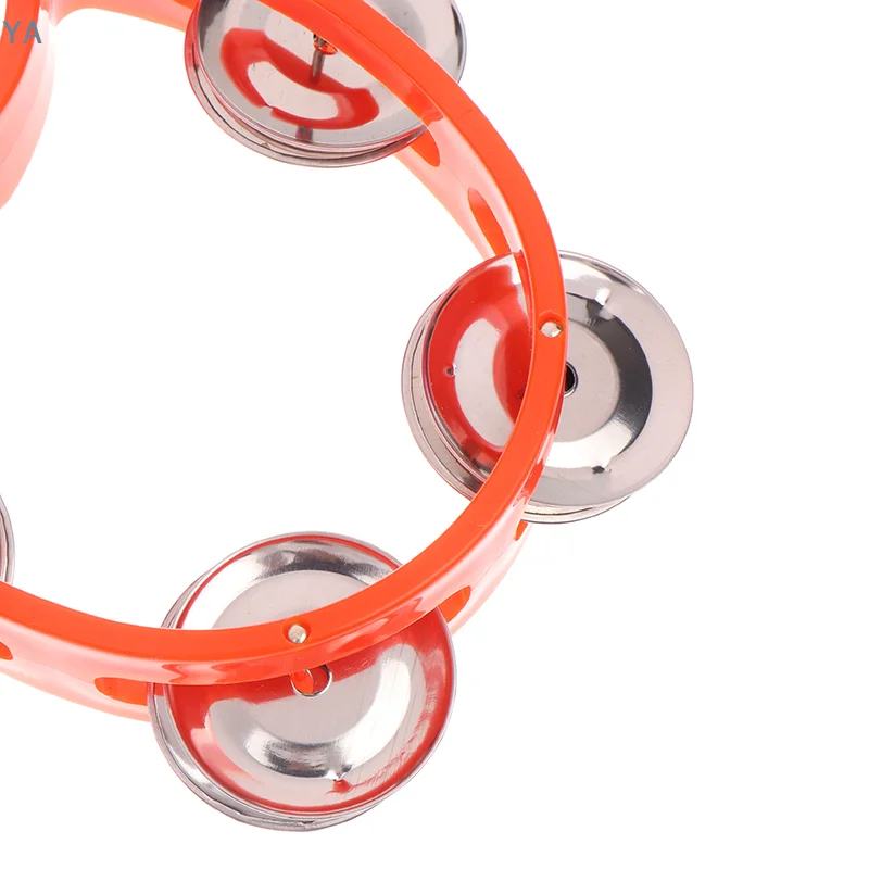 [YA]Kindergarten Hand-held Tambourine Metal Bells Plastic Rattle Ball Percussion KTV Party Kids Game Toy Musical Instrument