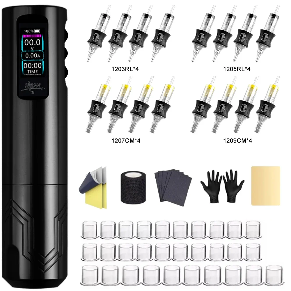 

Набор для татуировки, перезаряжаемый через USB, ручка с литиевой батареей емкостью 2000 мАч, беспроводная тату-машинка, оборудование для татуировки, легко используемый пистолет для татуировки