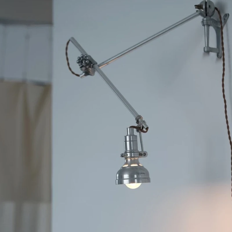 Retro Industrial Telescopic Long Arm Decor Wall Lamp Cast Aluminum Medieval Wall Sconces lights Loft Club Study Coffee Shop Bar