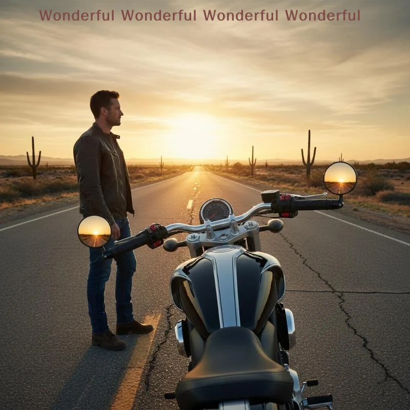 

1Pair Motorcycle Handlebar Rearview Mirror Adjustable Extended Rear View Side Mirrors for Enhanced Road Visibility