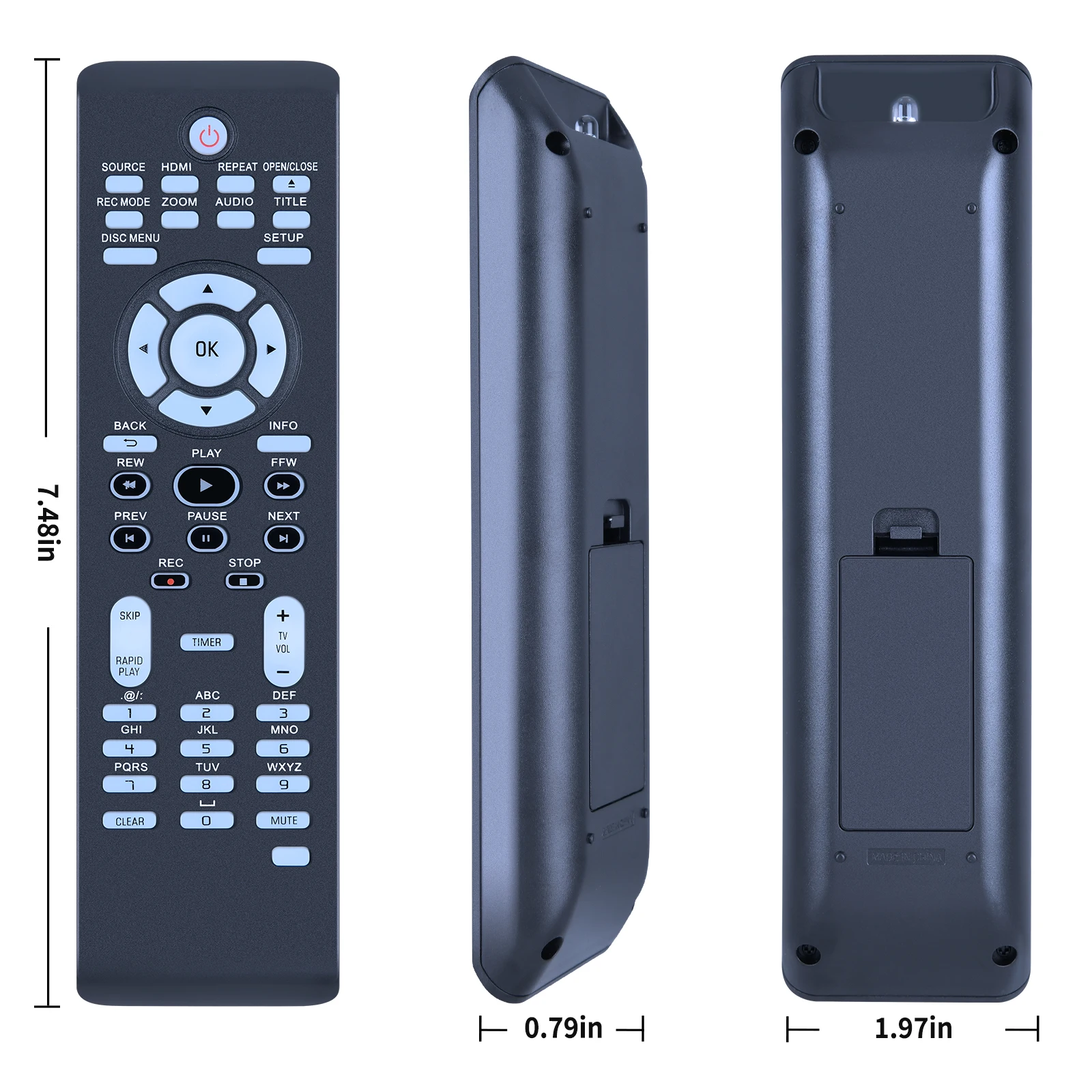 New Remote Control For PHILIPS DVDR3475 DVDR3475/37 DVDR3475/37B