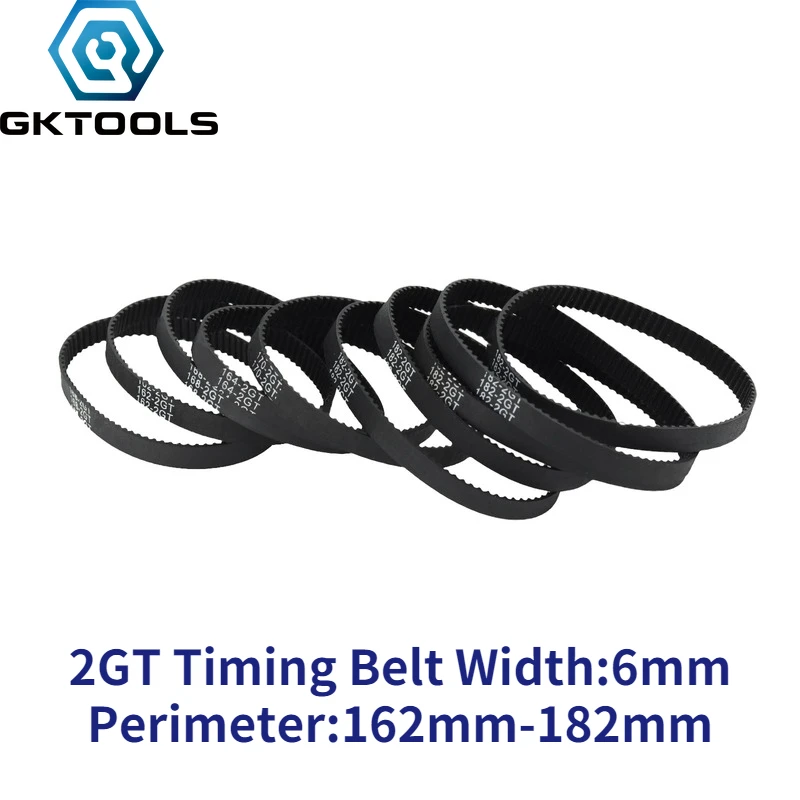 GKTOOLS C-4 3D Printer GT2 6mm Closed Loop Rubber 2GT Timing Belt Length from 162/164/166/168/170/172/174/176/178/180/182mm