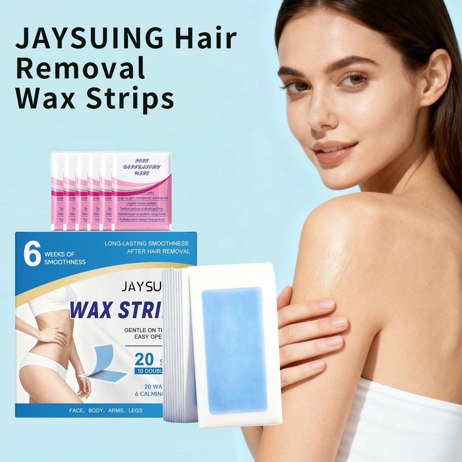 

Hair Removal Wax Strips Painless Depilation Cold Wax Paper for Leg Lip Face Permanent Hair Growth Inhibitor Body Epilator Cream