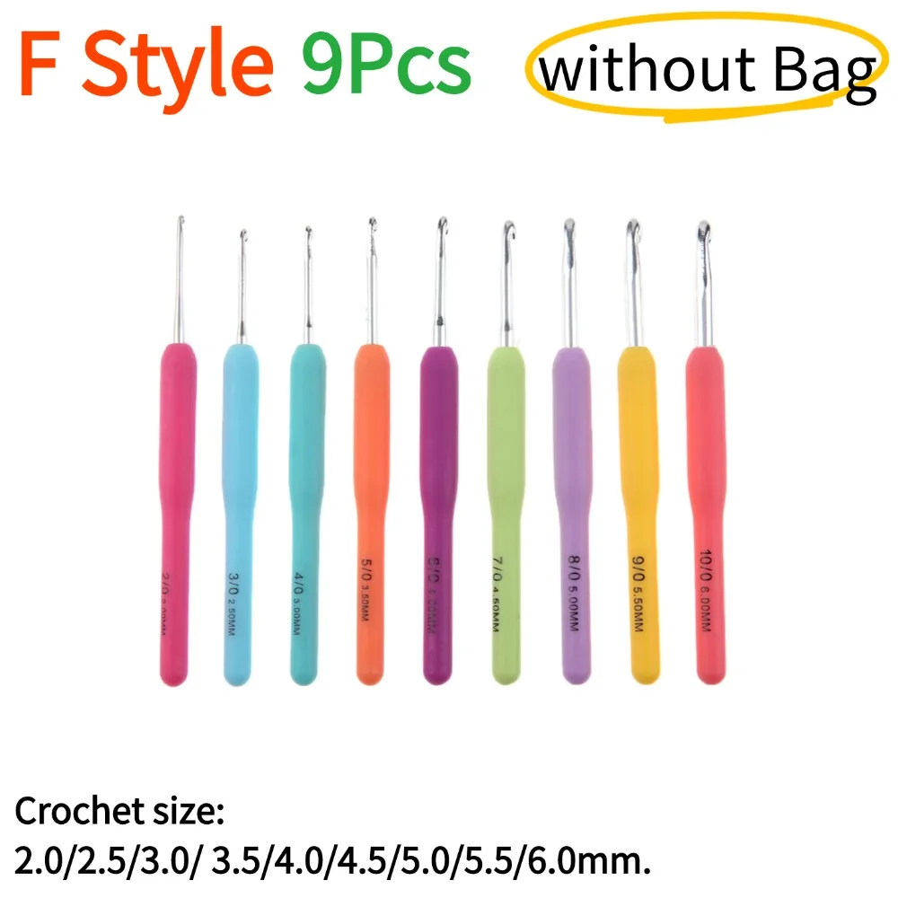 Crochet Hooks Kits Soft Handle Crochet Needles Yarn Weave Knitting Needles Set DIY Weaving Tool