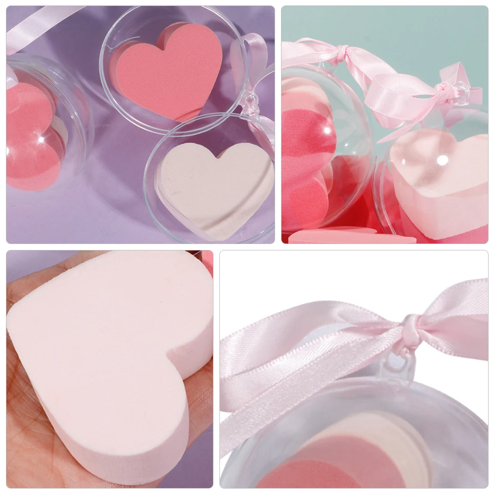 

Heart Shaped Puff 2 Set Facial Makeup Powder Puff Make up Removal Pad Hydrophilic Non latex Sponge Face Travel Washable Reusable