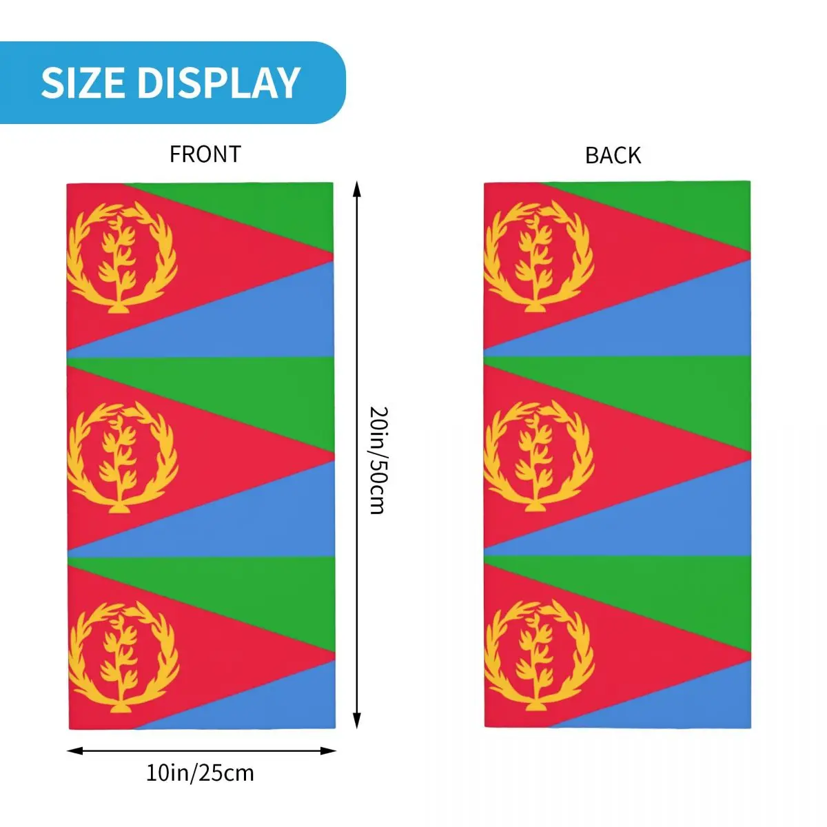 Eritrea Flag Bandana Neck Gaiter Windproof Face Scarf Cover Women Men Headband Tube Balaclava