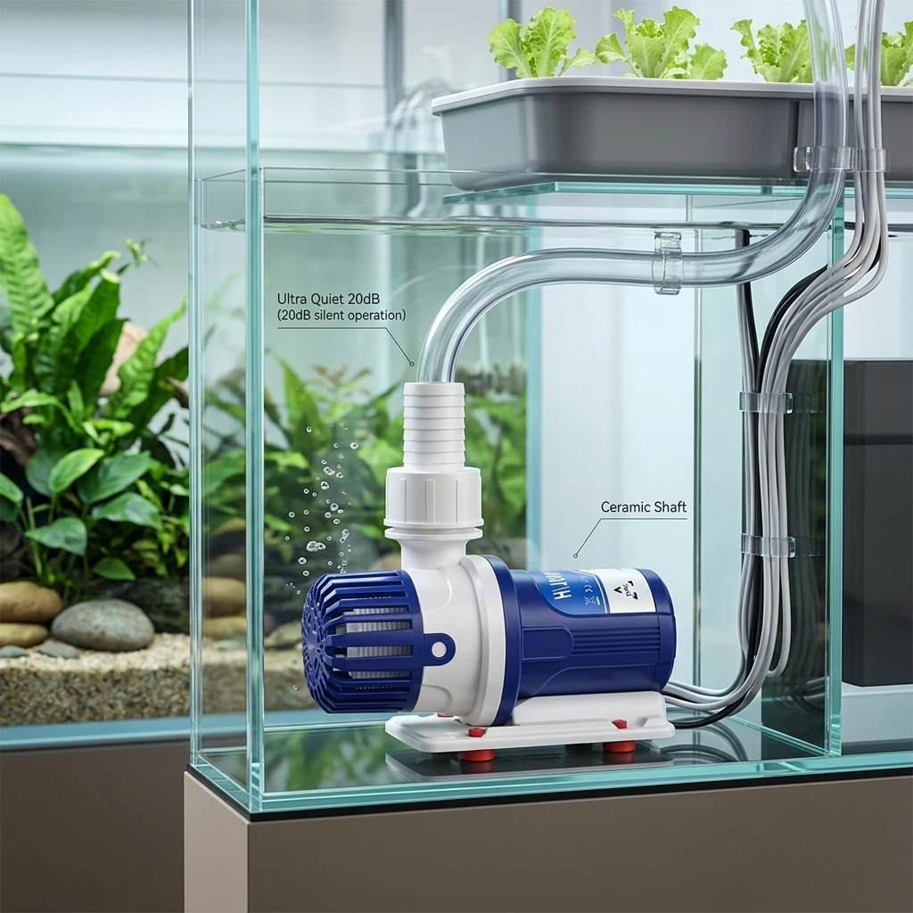 Ultra Quiet 8000L/H Fish Tank Pump DC55Q-8000L 20-Speed Frequency Converter Submersible Pond Pump