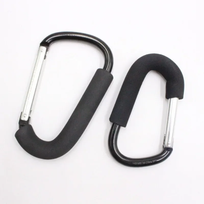 Baby stroller hook supermarket shopping hook large carabiner aluminum alloy large hook black size