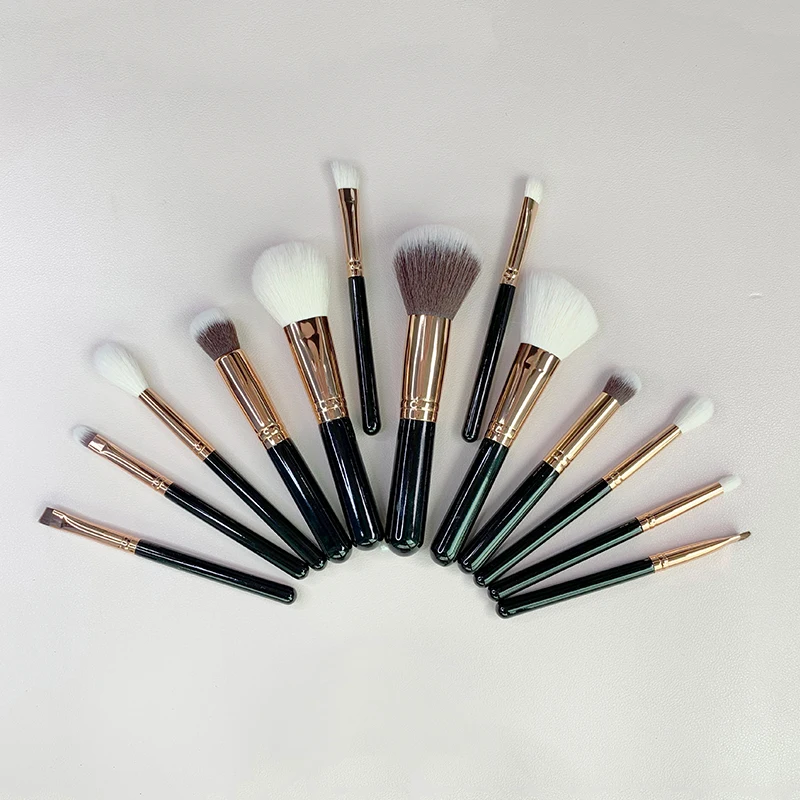 Natur haar Make-up Pinsel komplettes Set 13 Stück erröten Foundation Highlight Pinsel profession elle Make-up-Kit neues Design Mini Reise größe