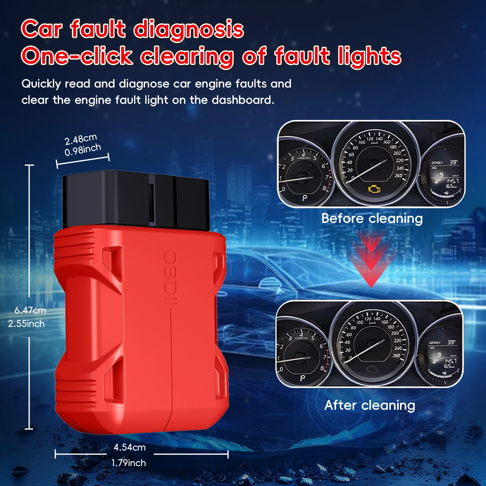 Picture 3: OBD2 Scanner Reader Bluetooth Wireless Auto Diagnostic Scan Tool for iOS & Android for Bluetooth 5.0 Car Check Engine Car Code