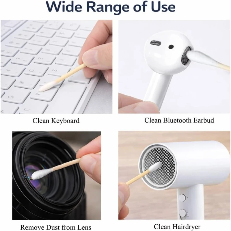 Doppelköpfige Wattestäbchen mit weicher runder Spitze für Damen-Make-up, Holzstäbchen für Nasen- und Ohrenreinigung, Gesundheitspflege-Tools – Detail 4