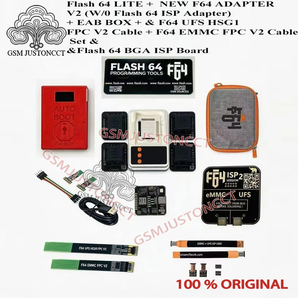 2026 Flash 64 LITE + Ufs153,254,297+emmc +V2 (W/0 Flash 64 ISP Adapter) + EAB BOX + HSG1 FPC V2 Cable + EMMC FPC V2 Cable