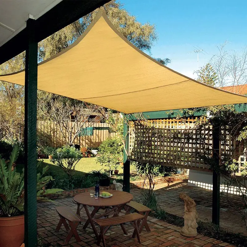 160GSM 90% Anti UV HDPE Sunshade Net Home Garden Triangle Rectangle Gazebo Canopy Awnings Hotel Swimming Pool Sun Sails