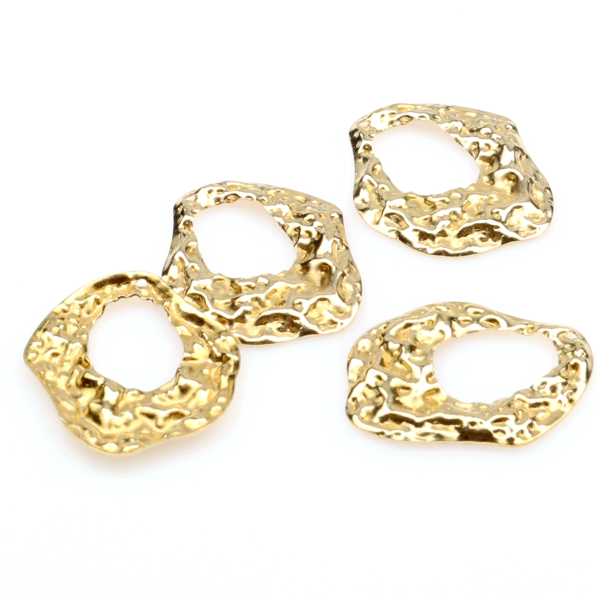 Hammered Brass Charms,Oval Shaped connector,Findings Accessories For Diy Earrings Necklace Bracelet DIY Making,Jewelry Supplies