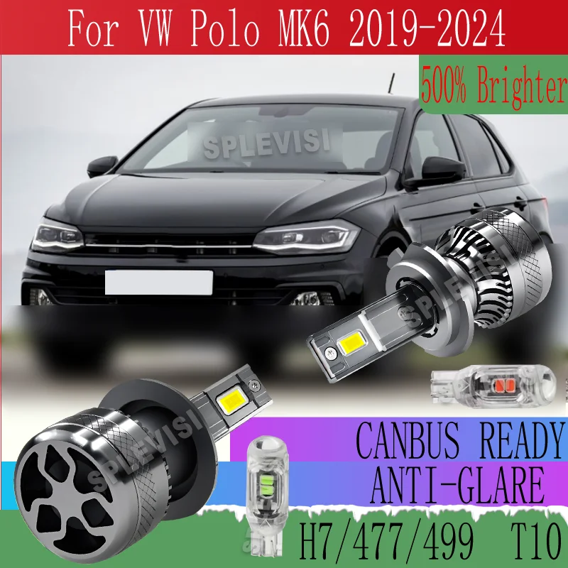 

6000K White with Fan Aluminum Housing for Night Vision Enhancement LED HEADLIGHT For VW Polo MK6 2019 2020 2021 2022 2023 2024