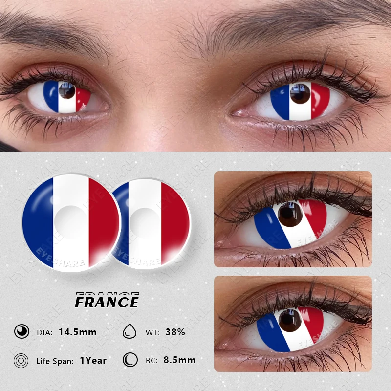 Eye share 1 Paar farbige Kontaktlinsen cosplay bunte Kontakt blaue Augen Kontakt Anime rote Linsen Halloween weiße Linsen